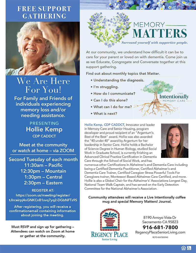 Regency Place_Memory Matter_support group_flyer
